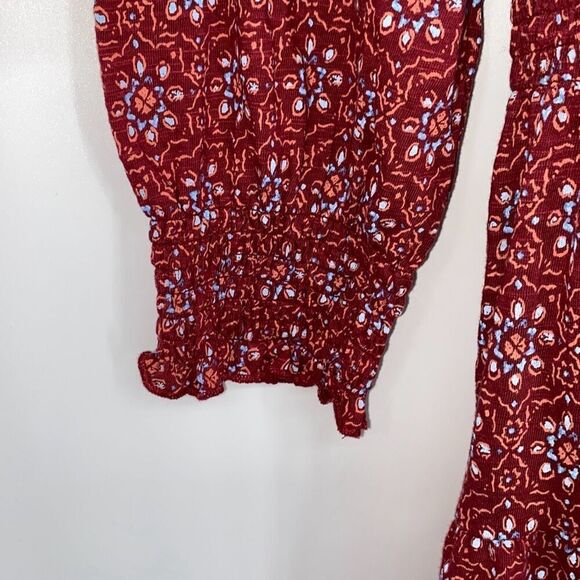 Fat Face Sz 12 Amba Craft Geo Jersey Dress Tiered Wrap Smocked Pullover Raspberr - Picture 7 of 15